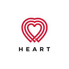 heart logo vector icon illustration line outline monoline style