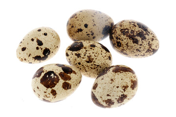 Quail eggs are isolated on a white background