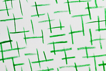 chaotic lines in green pencil