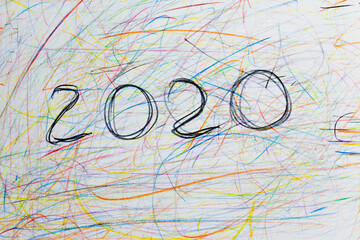 Naklejka premium chaotic multi colored lines