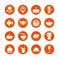 coffee and restaurant set icons