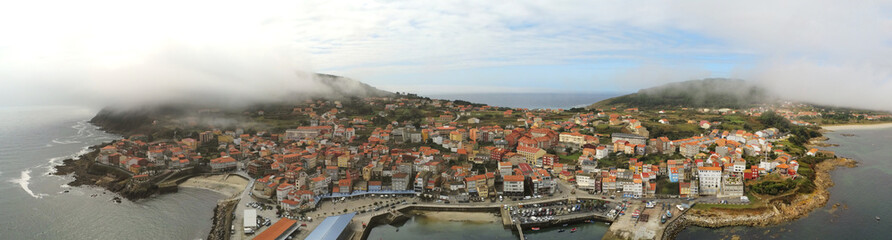 Fototapeta na wymiar Aerial view in Finisterre. Galicia,Spain. Drone Photo