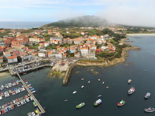 Naklejka na ściany i meble Aerial view in Finisterre. Galicia,Spain. Drone Photo