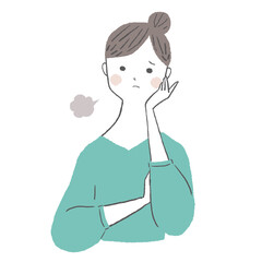 ため息をつく女性