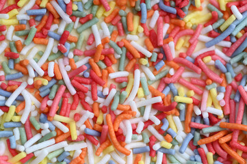 Fototapeta na wymiar Colorful sugar strands sprinkles