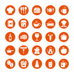 coffee and restaurant set icons