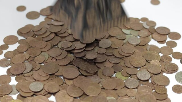 coins of the ussr. Money. pyramid. old coins. rain of money
