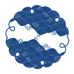 海　波　文様　アイコン