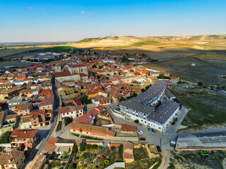 Palencia. Aerial view in Fuentes de Valdepero. Spain. Drone Photo