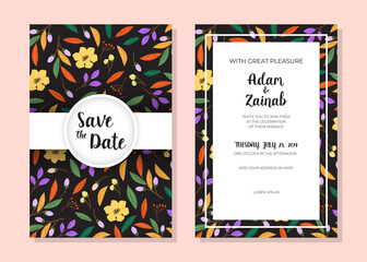 Set of Invitation card with floral concept