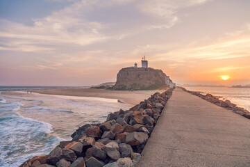 Nobbys Beach lighthouse at Newcastle, New South Wales Australia