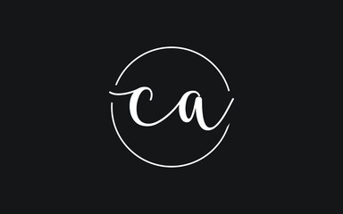 ca or ac Cursive Letter Initial Logo Design, Vector Template