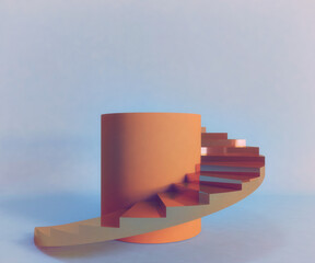 Spiral staircase theory of architectural concepts.3d rendering ,illustration