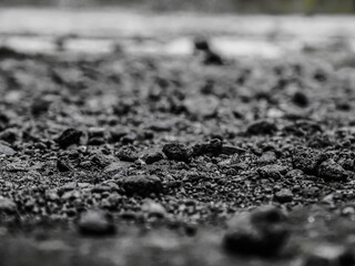 low-angle views of a land full of gravel rocks