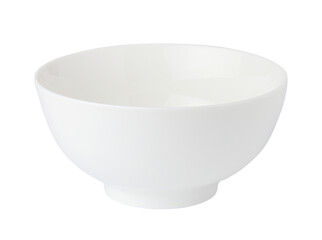 Empty white bowl isolated on white background with clipping path.