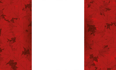 Canadian flag with maple leaves of happy canada day vector design
