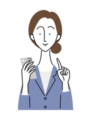 スマートフォンを操作するビジネスウーマン