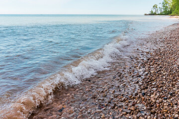 Waves Crashing into the Western Shores of Lake Michigan in Eastern Wisconsin