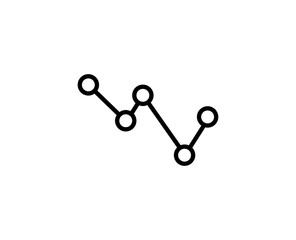 Down graph line icon