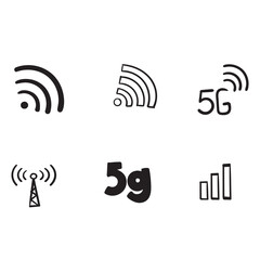 hand drawn doodle 5g con illustration doodle