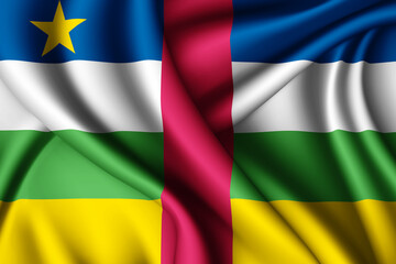 waving silk flag of Central African Republic