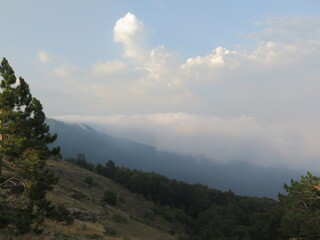 clouds over the mountains
