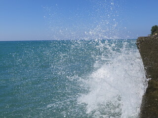 water splash in the sea