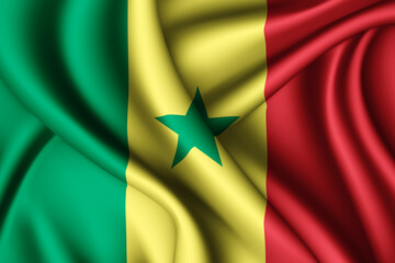 waving silk flag of Senegal