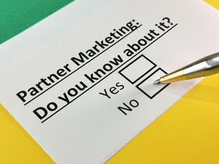Obraz premium Questionnaire about marketing.
