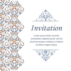 Floral pattern for invitation or greeting card