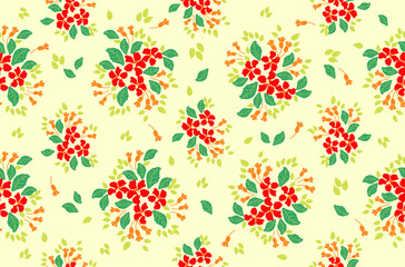 Indonesian batik motifs with very distinctive plant patterns,Vector