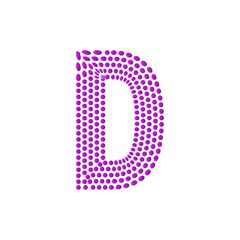 D logo with dots