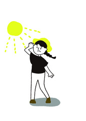 日差しが嫌な女性