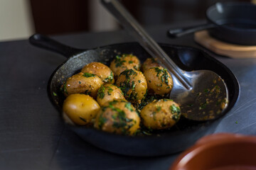 Potatoes getting cooked