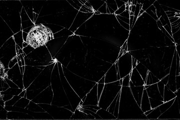 broken smartphone screen black background a lot of cracks