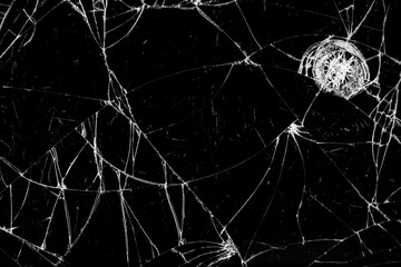 broken glass abstract background many cracks