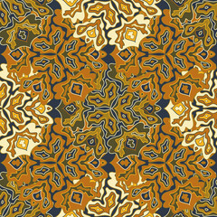 Abstract tileable floral seamless pattern design.