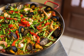 Paella with seafood