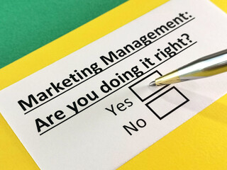 Questionnaire about marketing.