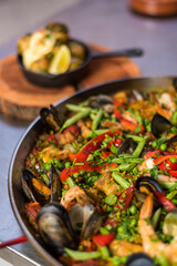 Paella with seafood