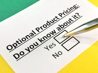 Obraz premium Questionnaire about marketing.