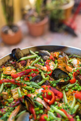 Paella with seafood