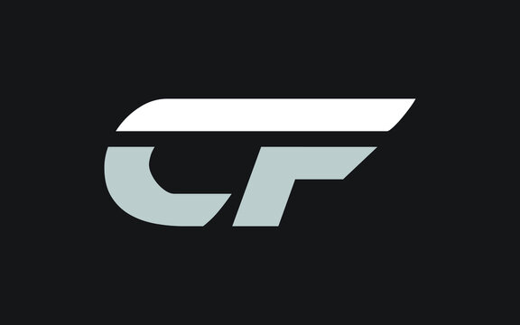 CF or FC Letter Initial Logo Design, Vector Template