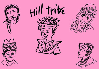 Mae Hong Son hill tribe people in The North of Thailand ,people in Poy Sang Long Festival three day celebration of Buddhist novice ordination in late March or early April every year.