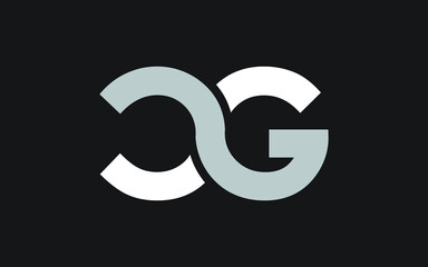 CG or GC Letter Initial Logo Design, Vector Template