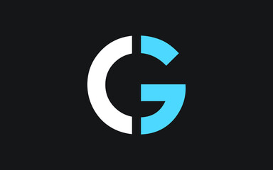 CG or GC Letter Initial Logo Design, Vector Template