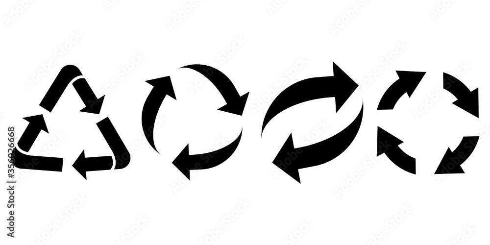 Poster circular arrows as a symbol of reload and refresh. vector icon sync, recycling.
