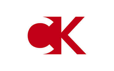 Obraz premium CK or KC Letter Initial Logo Design, Vector Template