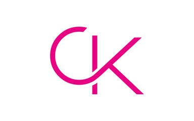CK or KC Letter Initial Logo Design, Vector Template