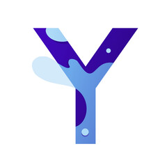 Y Letter water splash vector template. This design use liquid symbol. Suitable for nature.